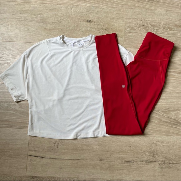 lululemon athletica Pants - Lululemon Base Pace Tights 4 with Abrasion-Resistant Training T-Shirt 2